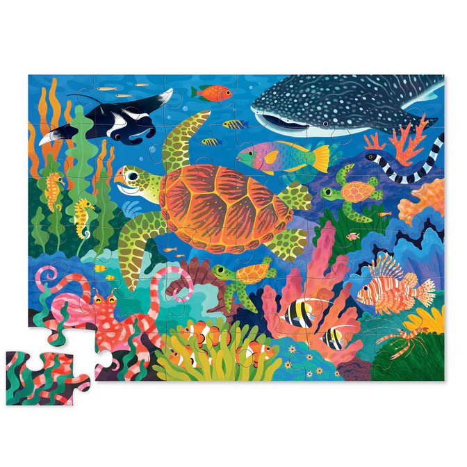 36 Piece Foil Puzzle Sea Turtle | Crocodile Creek
