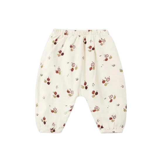Woven Pant Apples - Natural | Quincy Mae