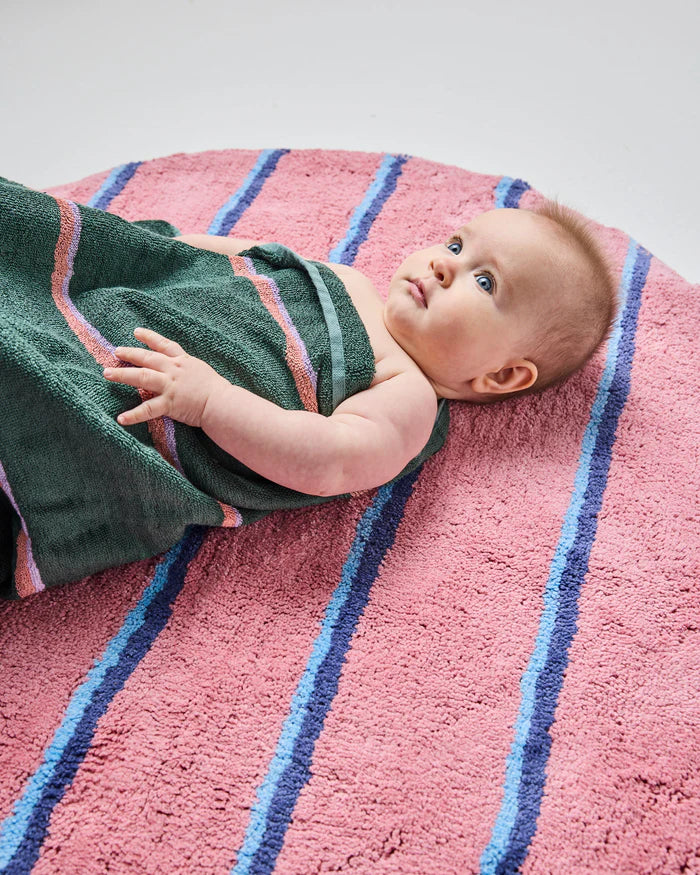 Blushing Stripe Round Bath Mat | Kip & Co