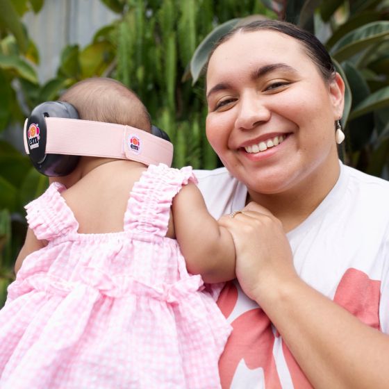 Baby Earmuffs - White - Headband - Coral |  Ems
