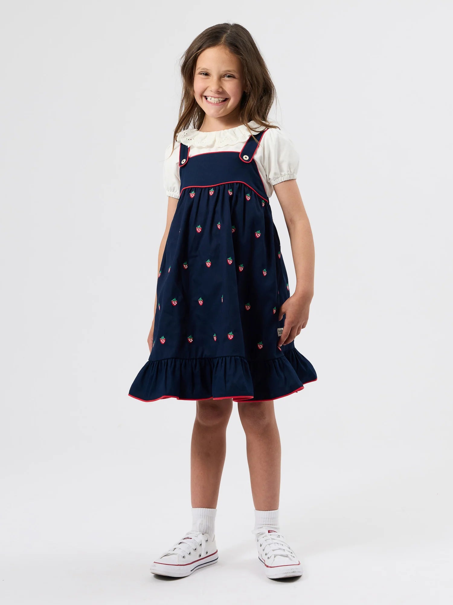 Mini Strawberry Embroidered Dress | Goldie + Ace