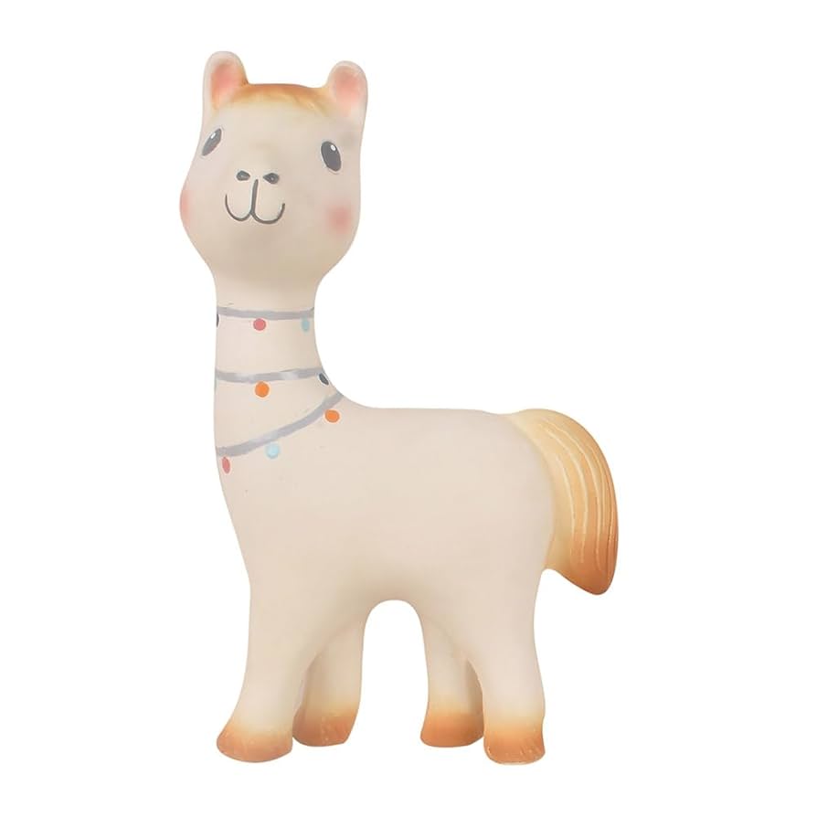 LILITH THE LLAMA - NATURAL RUBBER RATTLE TOY IN GIFT BOX - 18CM | Tikiri