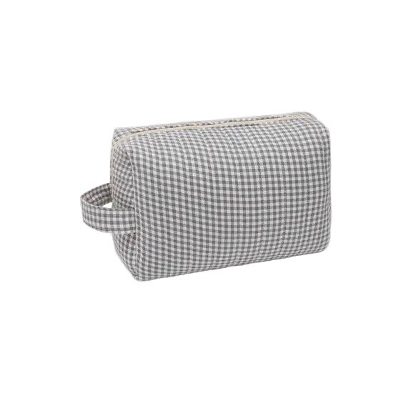 Toiletry Bag - Midnight Gingham | Quincy Mae