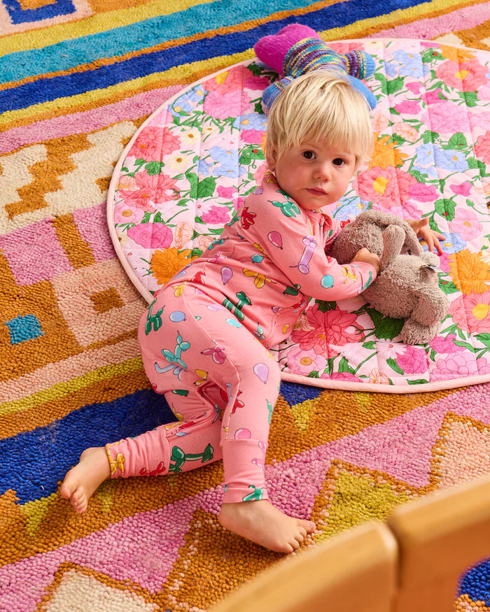 Follow The Sun Yellow Quilted Baby Play Mat - One Size | Kip & Co