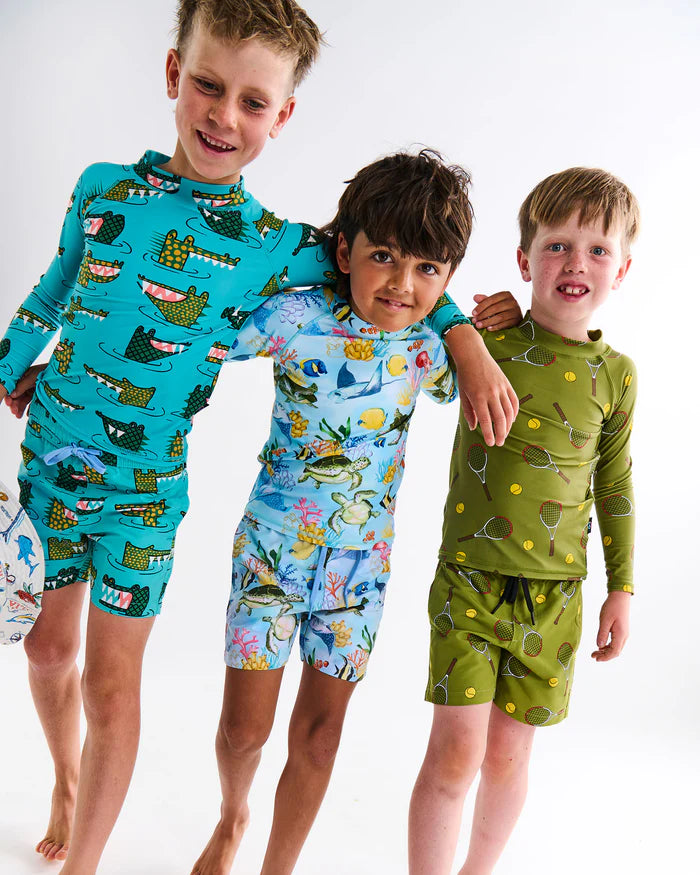 Crocodile Rock Green Boardies | Kip & Co