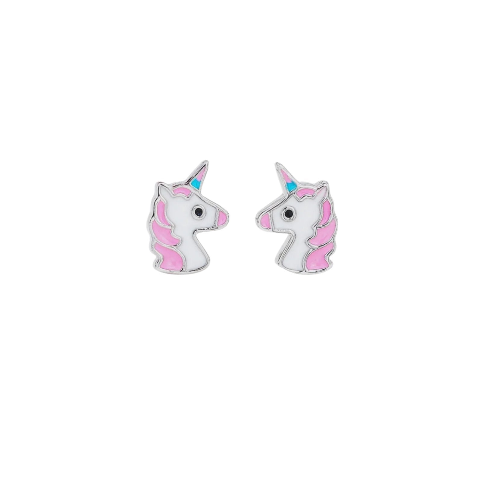 Unicorn Enamel Studs - Silver | Silver Linings Collective