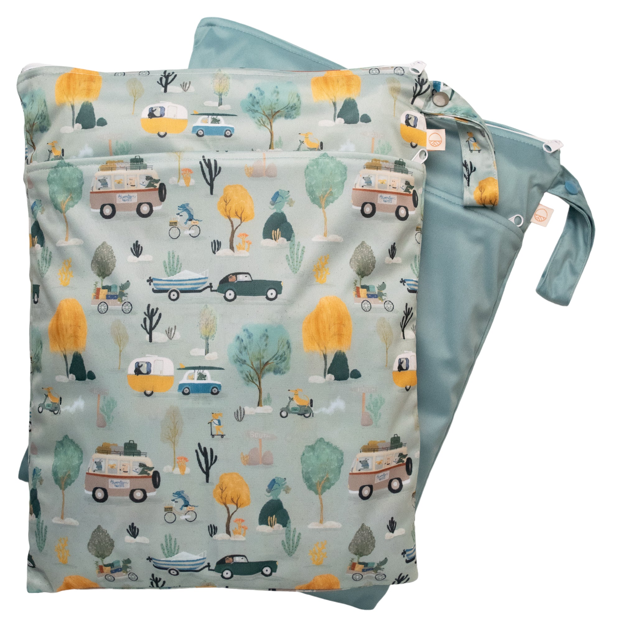 Double Pocket Wet Bag - Dogs on Holiday | Nestling
