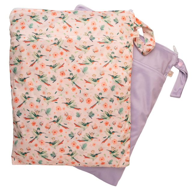 Double Pocket Wet Bag - Pink Hummingbird | Nestling
