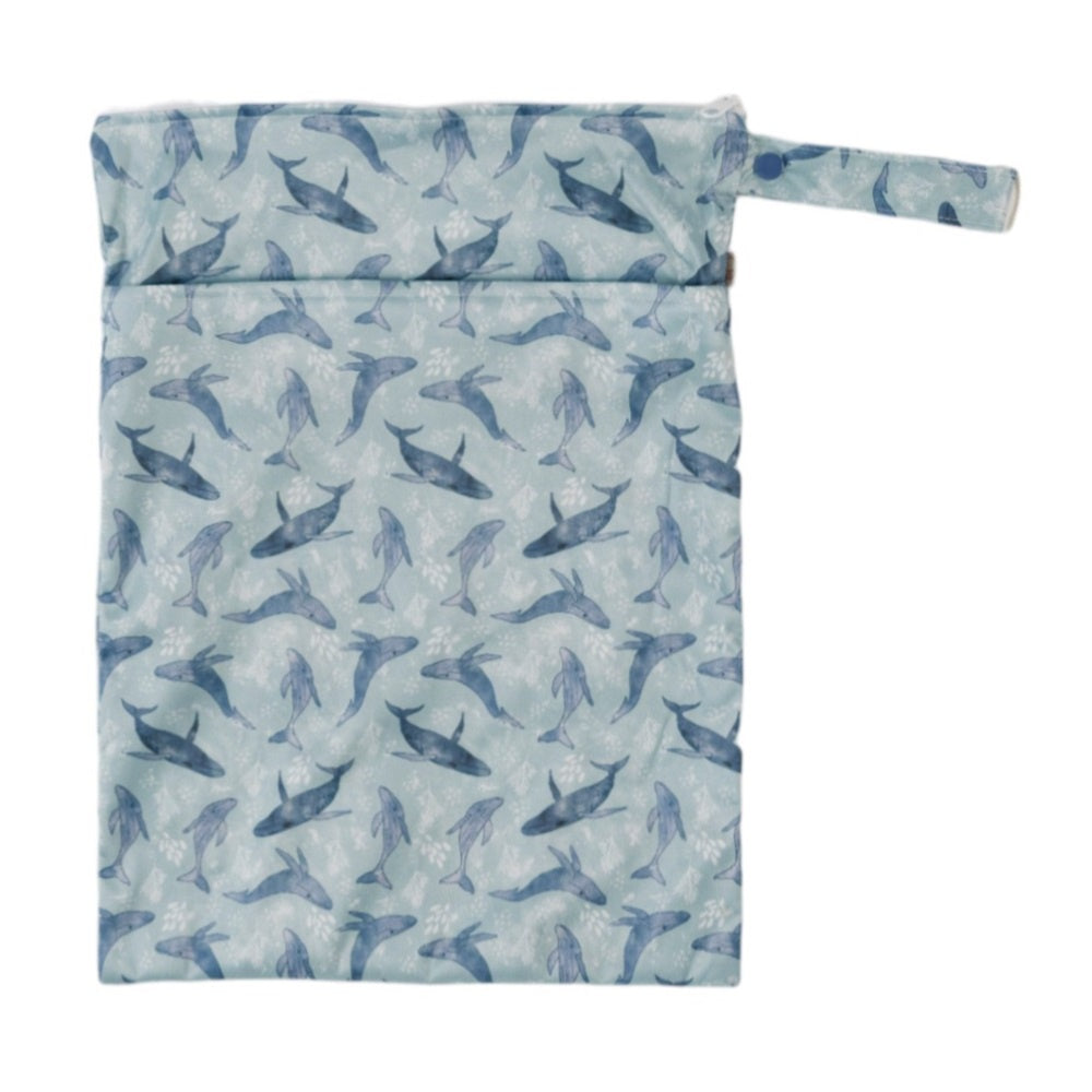 Double Pocket Wet Bag - Whales  | Nestling