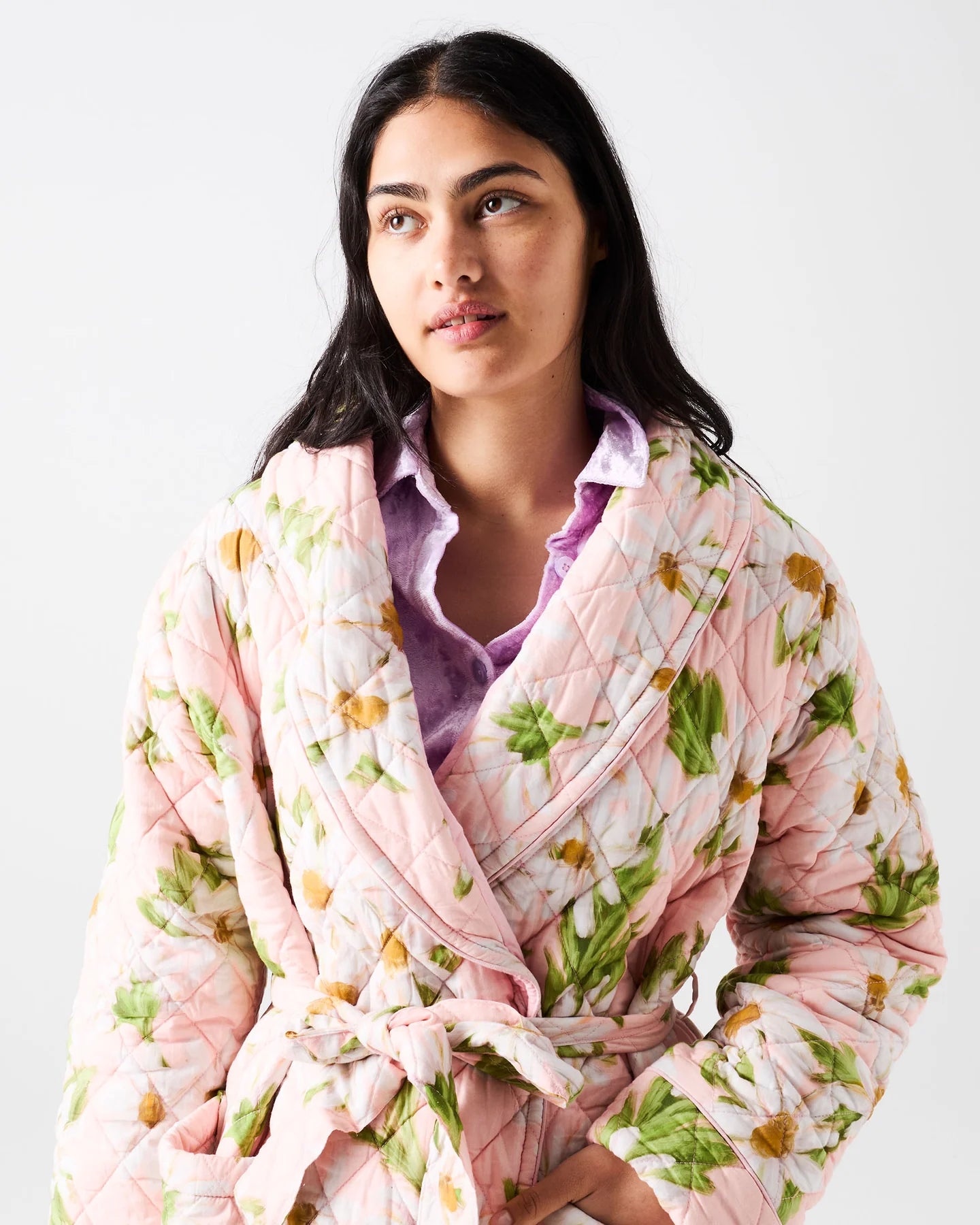 Sweet Daisy Quilted Cotton Robe | Kip & Co