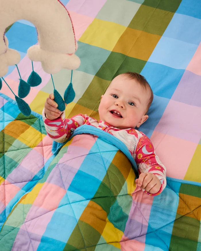 Sorbet Tartan Organic Cotton Baby Fitted Sheet - Cot | Kip & Co