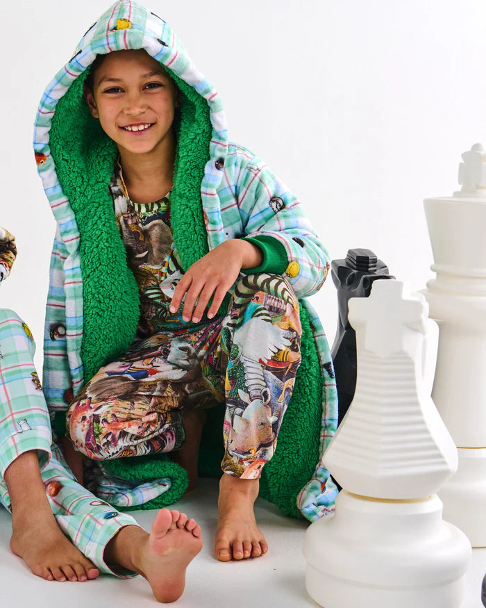 Kip&Co x Eleventh Hour Snookered Tartan Kuddle Kids Robe   | Kip & Co