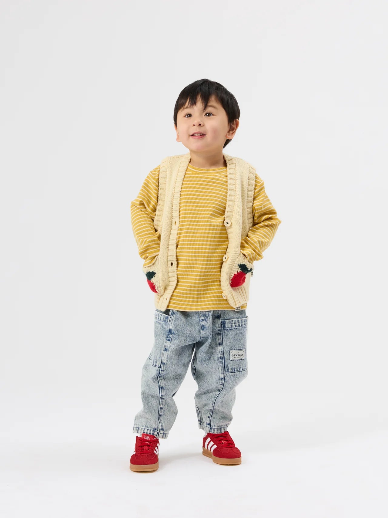 ESSENTIAL STRIPE RIB TOP YELLOW | Goldie + Ace