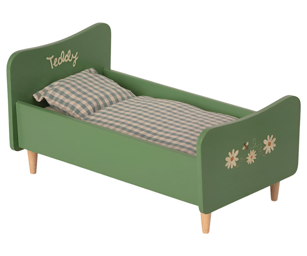 Wooden Bed Dusty Green for Teddy Dad | Maileg