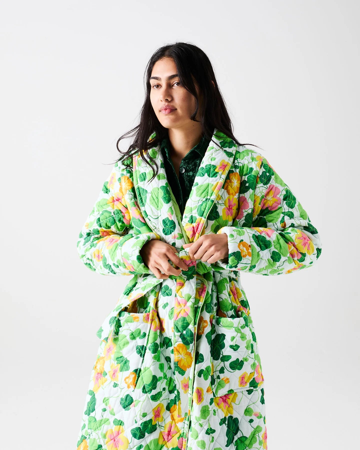 Nasturtium Quilted Cotton Robe | Kip & Co