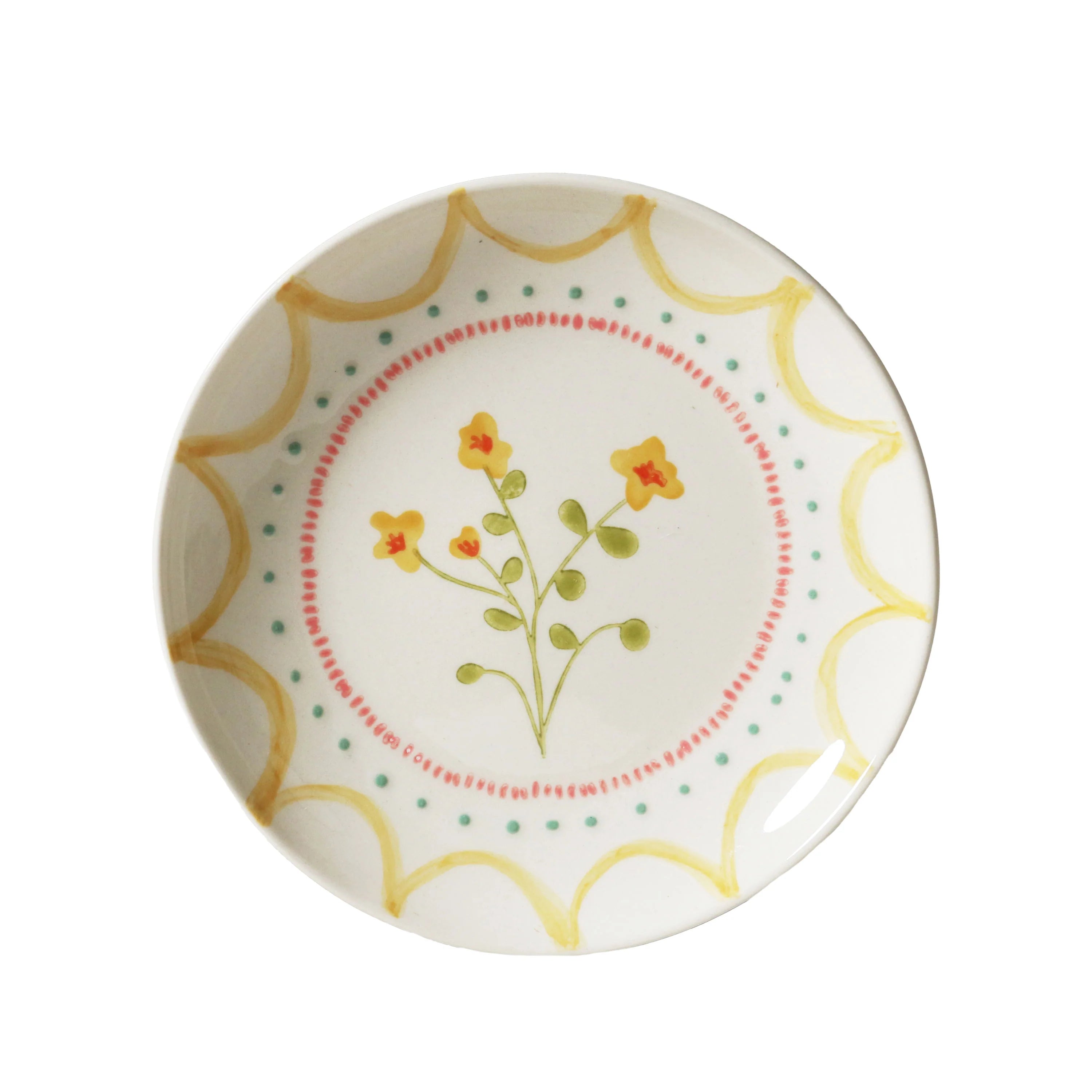 June's Garden Yellow Bush Pea Side Plate | Robert Gordon