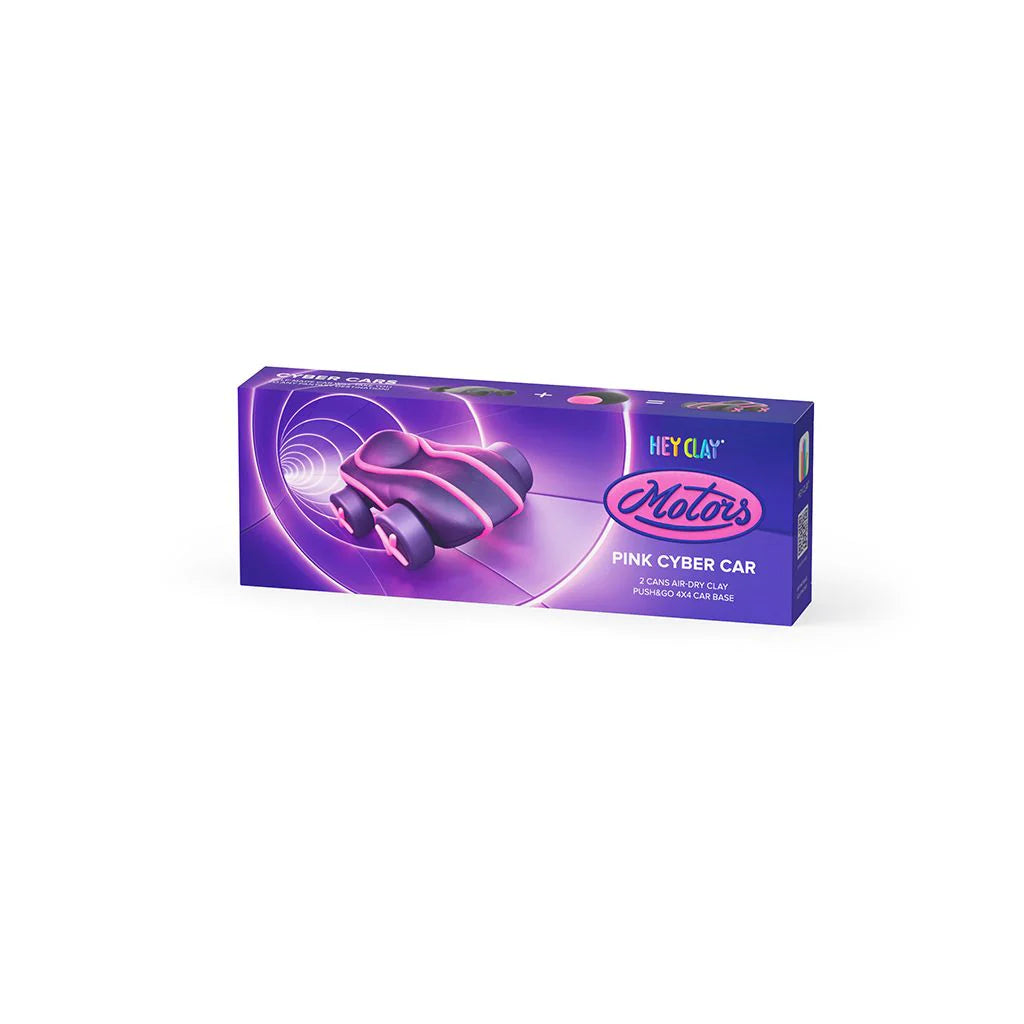 CYBER CAR (PINK), 2 cans, 1 car base, insert with stickers | Hey Clay
