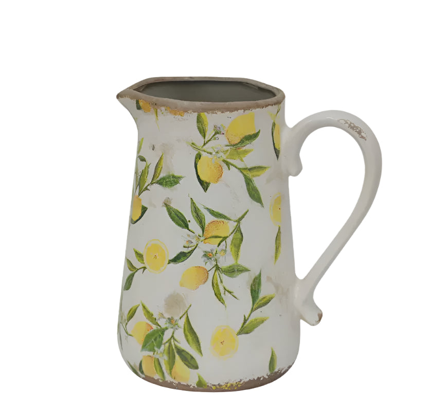 Botanical Lemon Jug Tall |French Country