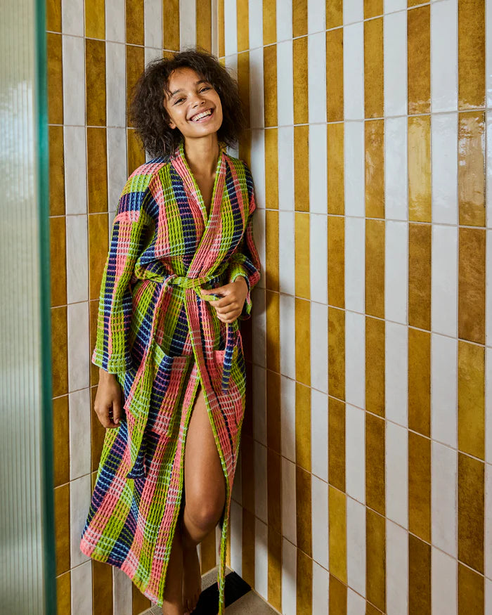 Florida Tartan Waffle Bath Robe | Kip & Co