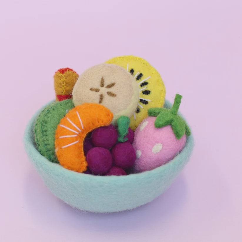 Tutti Fruity Fruit Salad Blue Bowl | Juni Moon