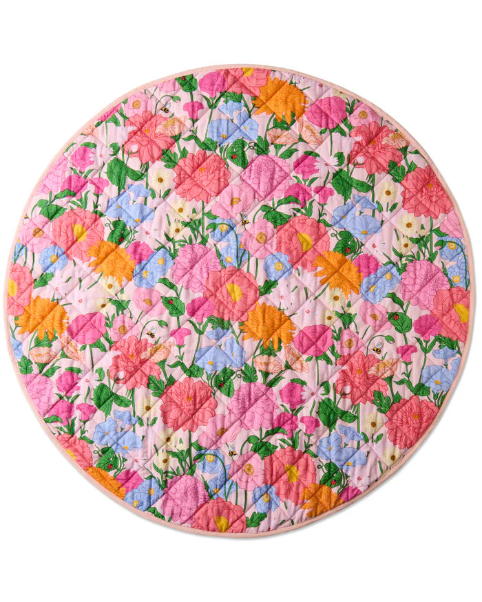 Follow The Sun Yellow Quilted Baby Play Mat - One Size | Kip & Co