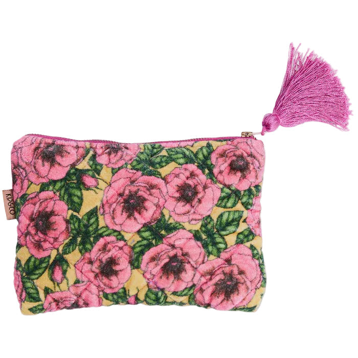 Golden Peony Velvet Cosmetics Purse | Kip & Co
