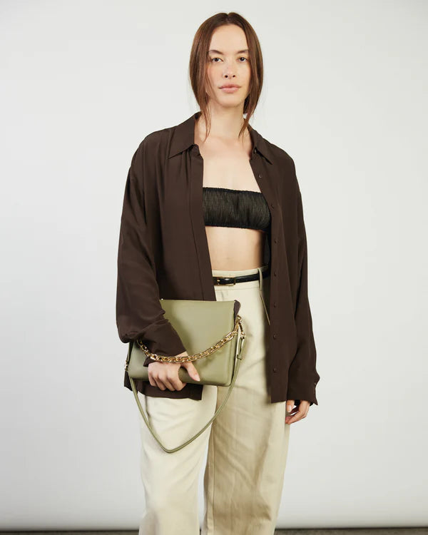 Matilda Crossbody Eucalyptus + Chunky Chain | Saben