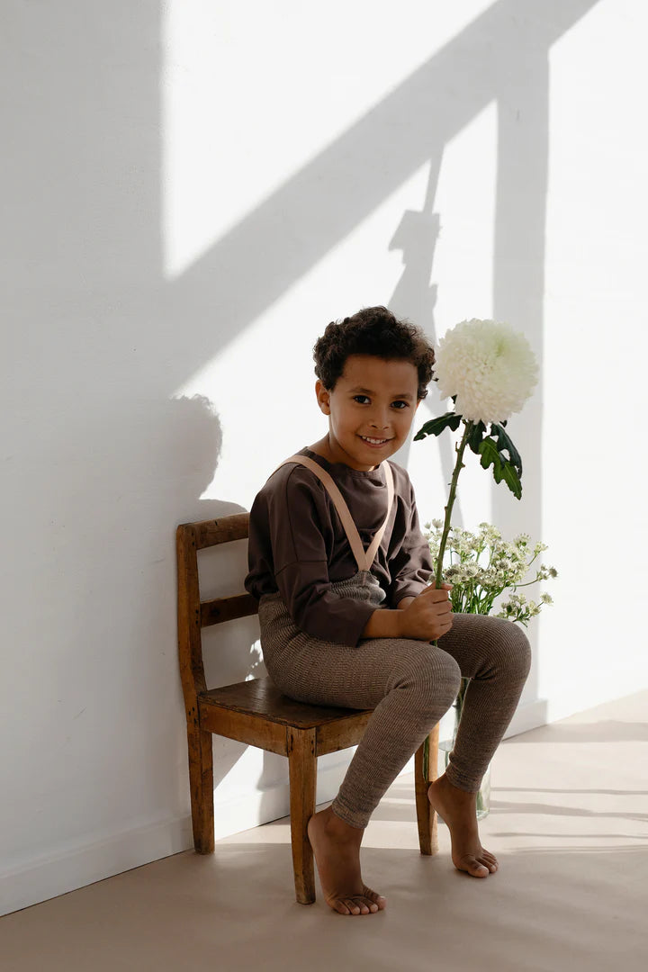 Footless Cotton Tights - Charcoaly Brown | Silly Silas