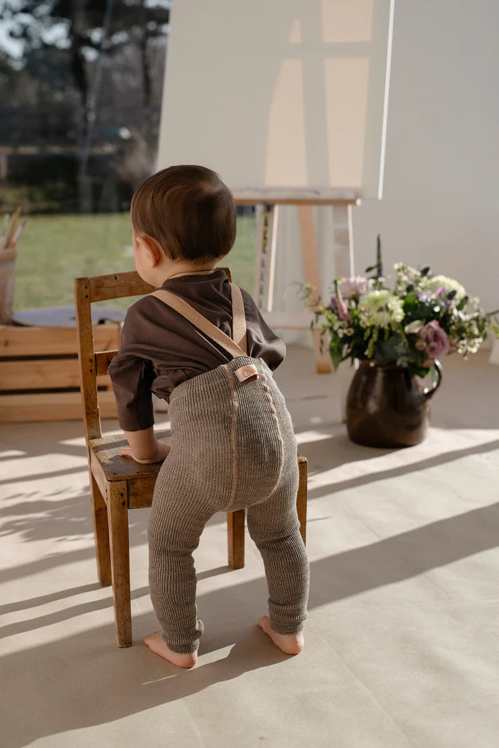 Footless Cotton Tights - Charcoaly Brown | Silly Silas