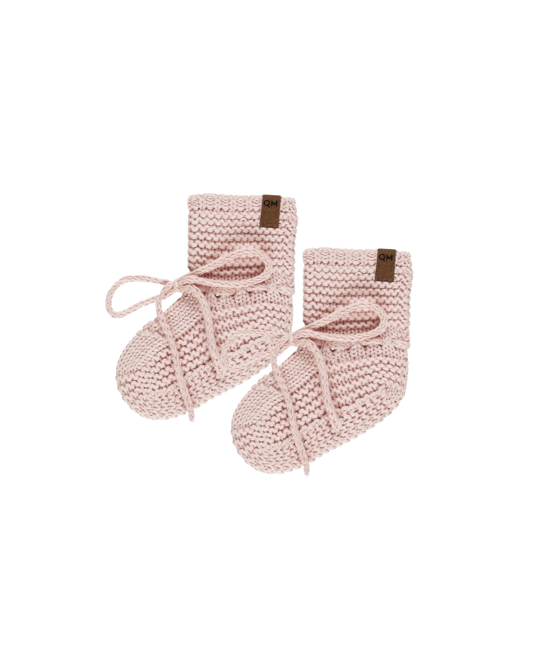 Knit Booties || Bubblegum | Quincy Mae