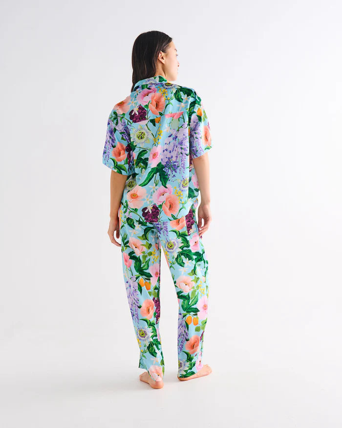 Spring In The Air Adult Eco Satin Short Sleeve Shirt & Pant Pyjama Set | Kip & Co