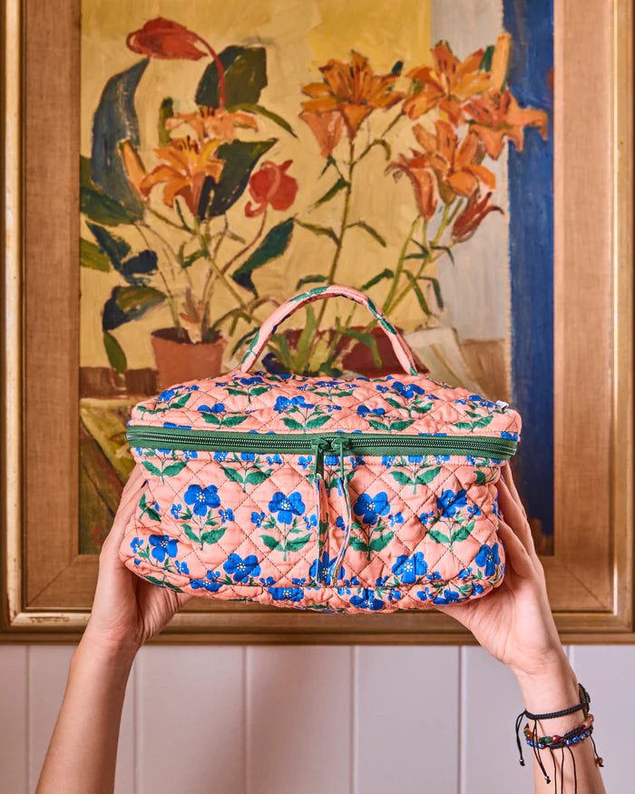 Quilted Cotton Toiletry Case - Indian Summer Rose | Kip & Co x Anna Spiro