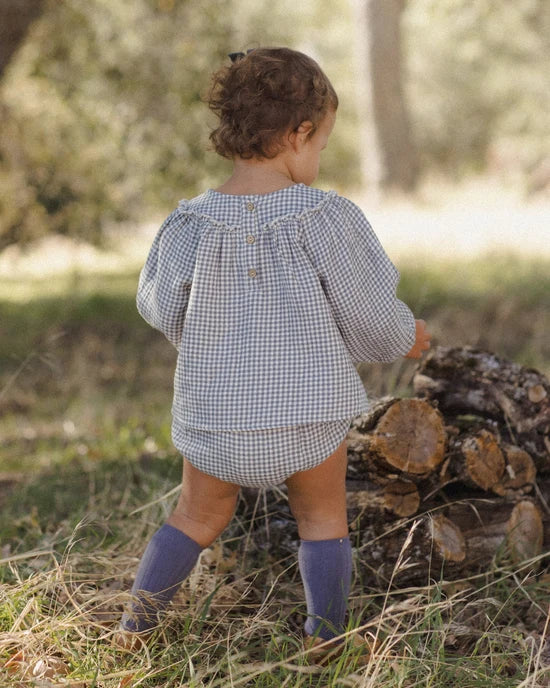 Mia Top + Bloomer Set Midnight Gingham - Midnight | Quincy Mae