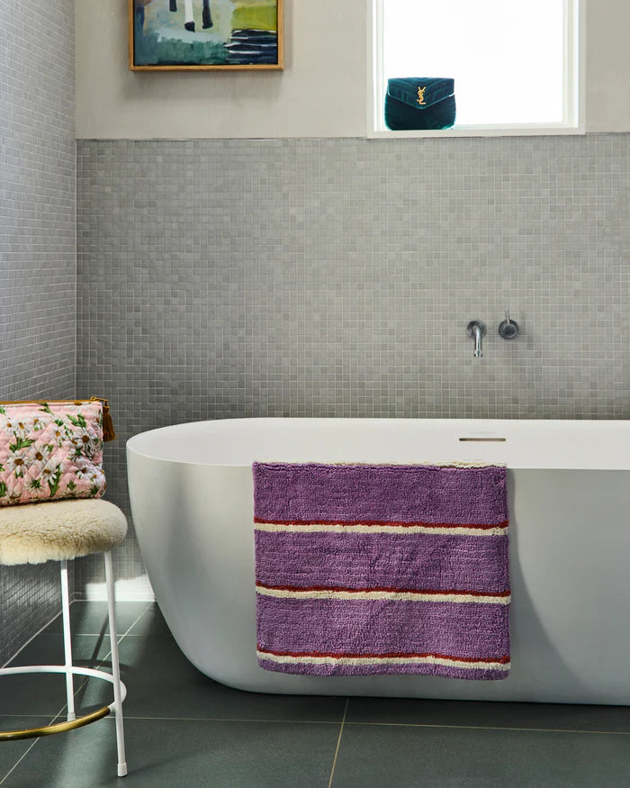 Lavender Field Stripe Bath Mat | Kip & Co