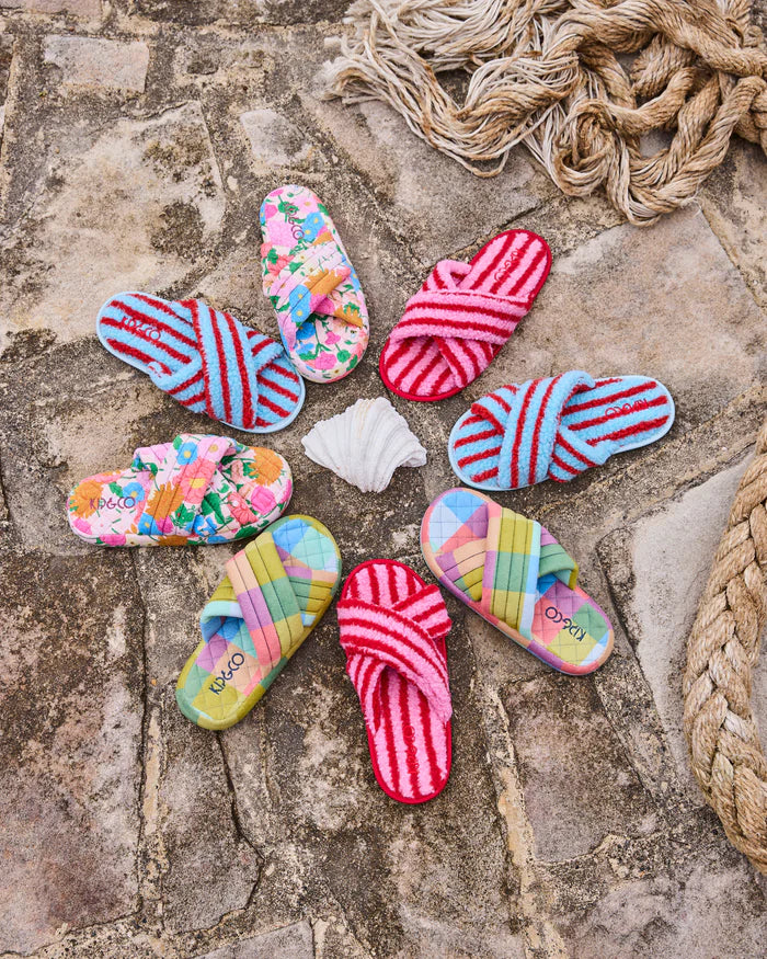 Follow The Sun Quilted Velvet Adult Slippers  | Kip & Co