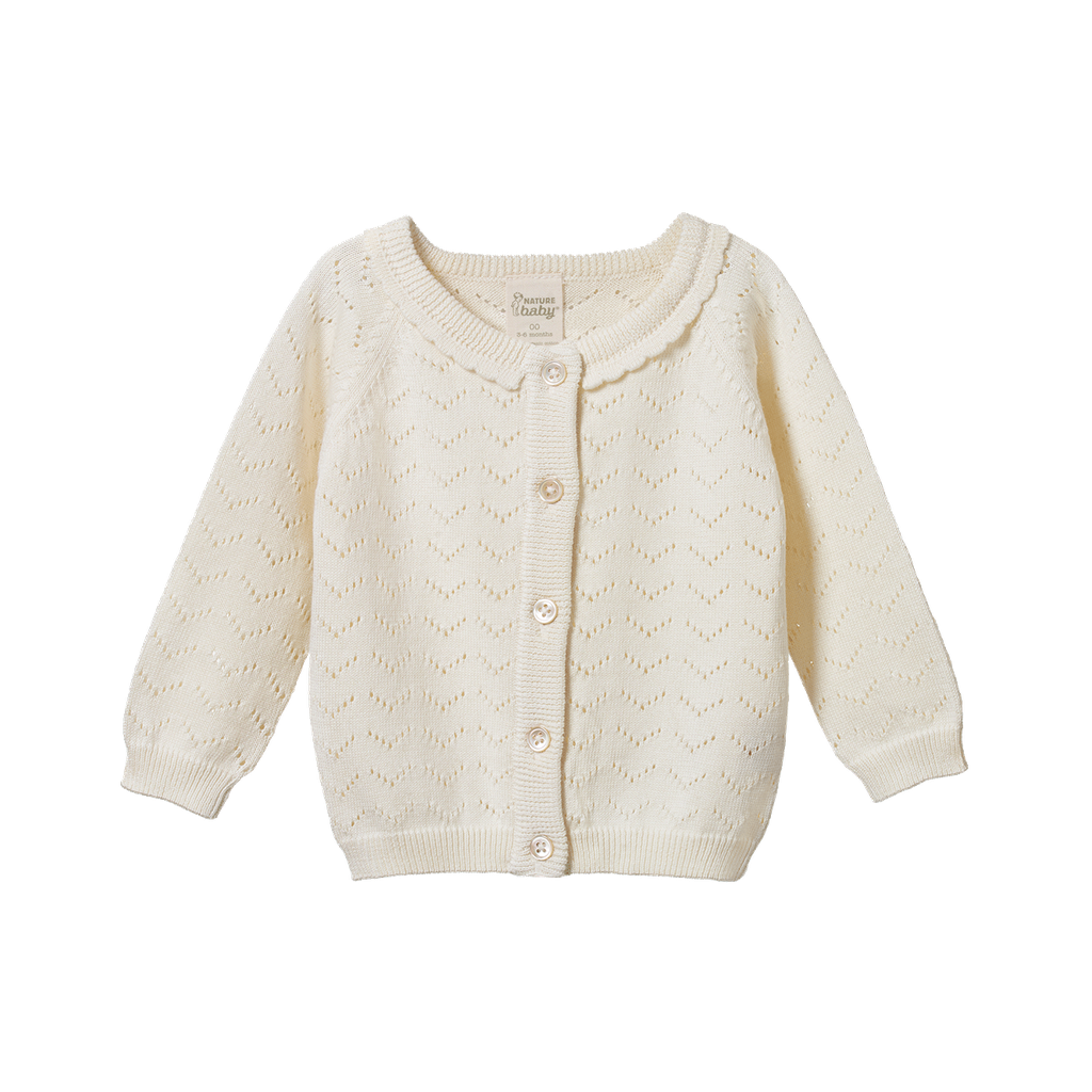 PIPER CARDIGAN. Natural Pointelle | Nature Baby