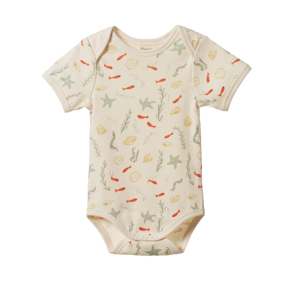 SHORT SLEEVE BODYSUIT - Snorkel Print | Nature Baby