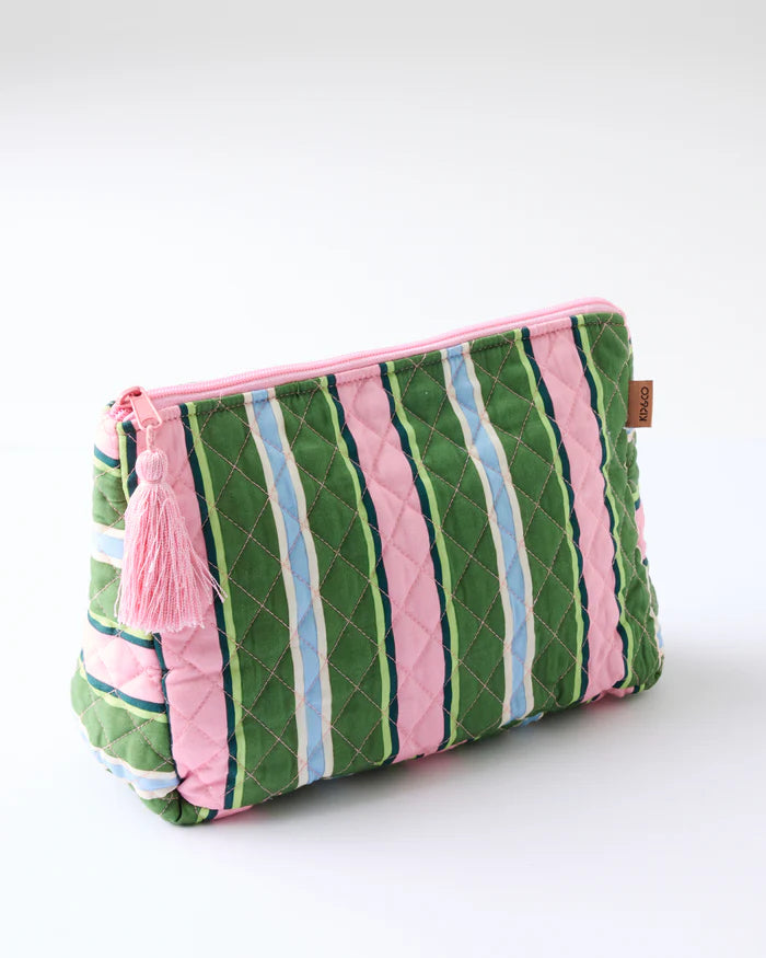 Cactus Stripe Quilted Cotton Toiletry Purse | Kip & Co