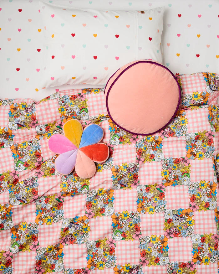 Sunny Field Velvet Petal Cushion | Kip & Co