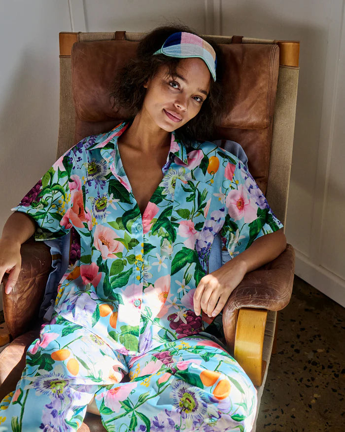 Spring In The Air Adult Eco Satin Short Sleeve Shirt & Pant Pyjama Set | Kip & Co