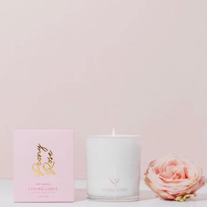 Peony Rose Soy Candle Large | Living Light