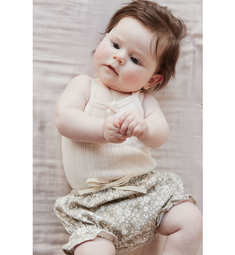 Organic Cotton Frill Bloomer - Pansy Floral Mist | Jamie Kay