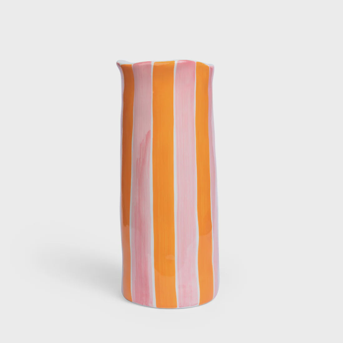 Ceramic Vase - Medium - Pink & Orange Gingham | Noss & Co