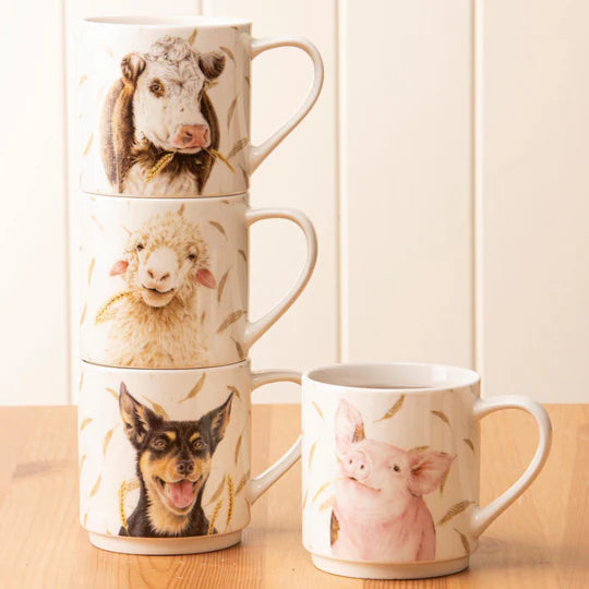 Farmyard Faces 2 Stackable 4pk Mug | Ashdene