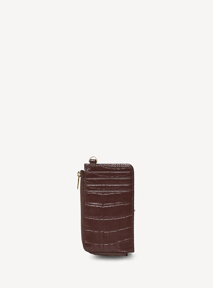 Winona Card Holder | Espresso Croc | Saben