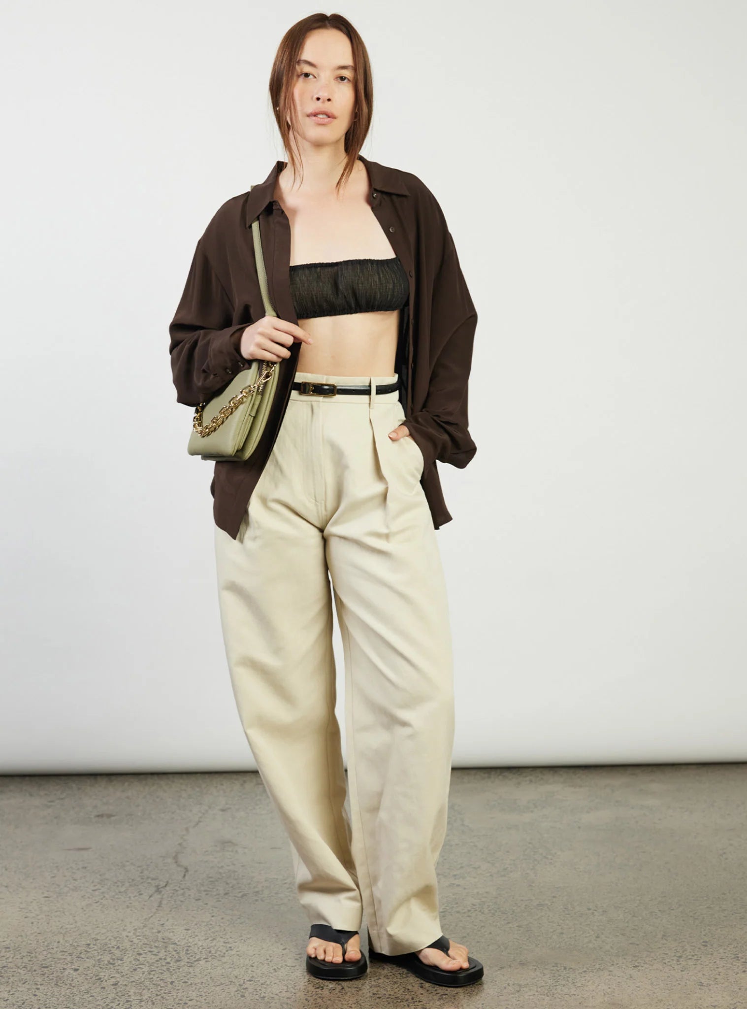 Matilda Crossbody Eucalyptus + Chunky Chain | Saben