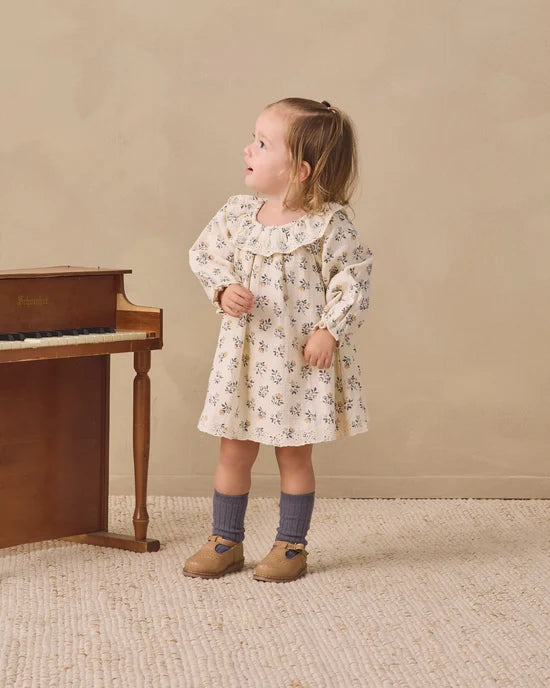 Long Sleeve Isla Dress French Floral - Natural | Quincy Mae