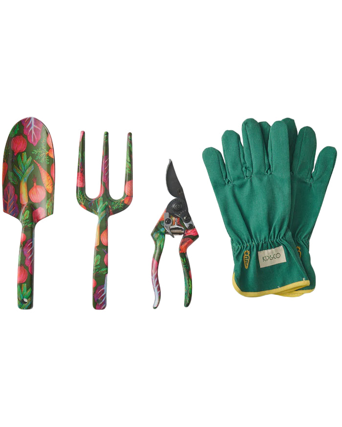 Veggie Soup Garden Tools and Gloves Set | Kip & Co