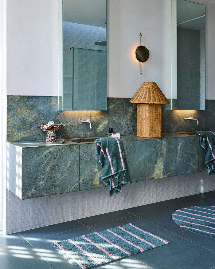 Wakame Crush Stripe Round Bath Mat | Kip & Co