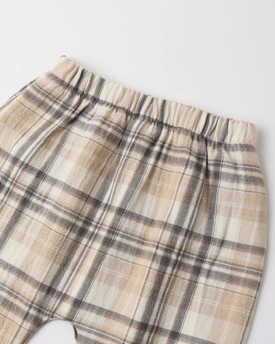 Woven Pant Fall Plaid - Latte | Quincy Mae